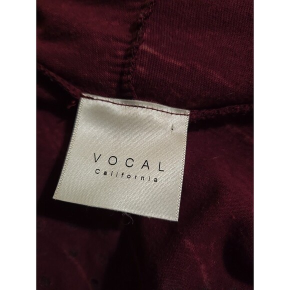 Vocal Skull Crystal Maroon Aztec Fringe Cotton Cardigan Jacket Size Medium - Picture 16 of 16